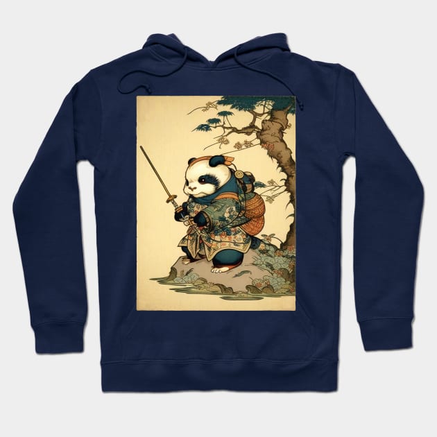 Samurai Panda Traditional Japanese Art Nouveau Hoodie by entwithanaxe